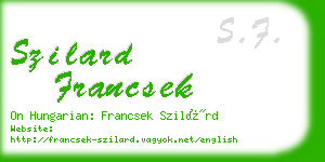 szilard francsek business card